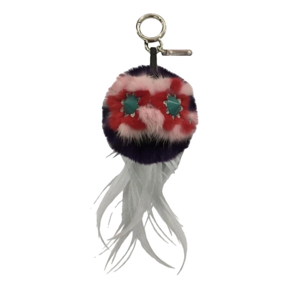 Fendi Bag Bug Mink Keychain - Flowery